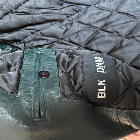 BLK DNM Emerald Blue Leather Jacket - Picture 3 of 5